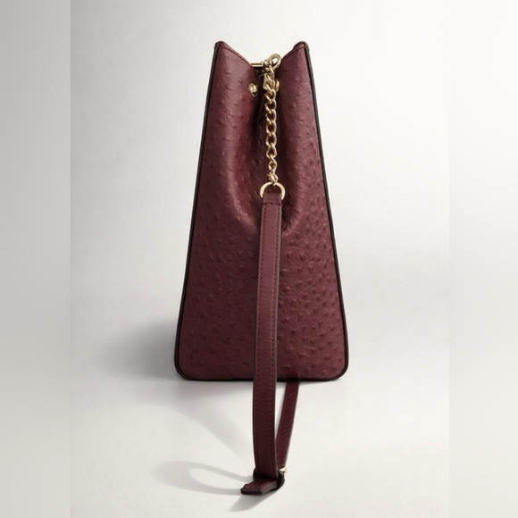 Kate Spade Bristol Drive Loden Ostrich-Embossed Leather Satchel-Cherrywood - Picture 4 of 8